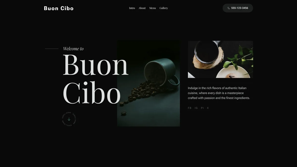 Buon Cibo - Authentic Italian Restaurant Website